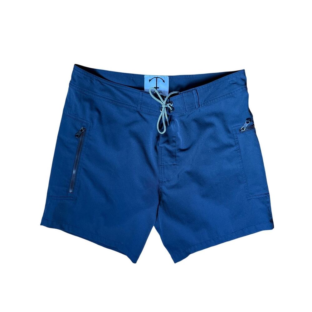 Everest Isles Mayol Mid-Length Swim Shorts Navy Blue Size Large